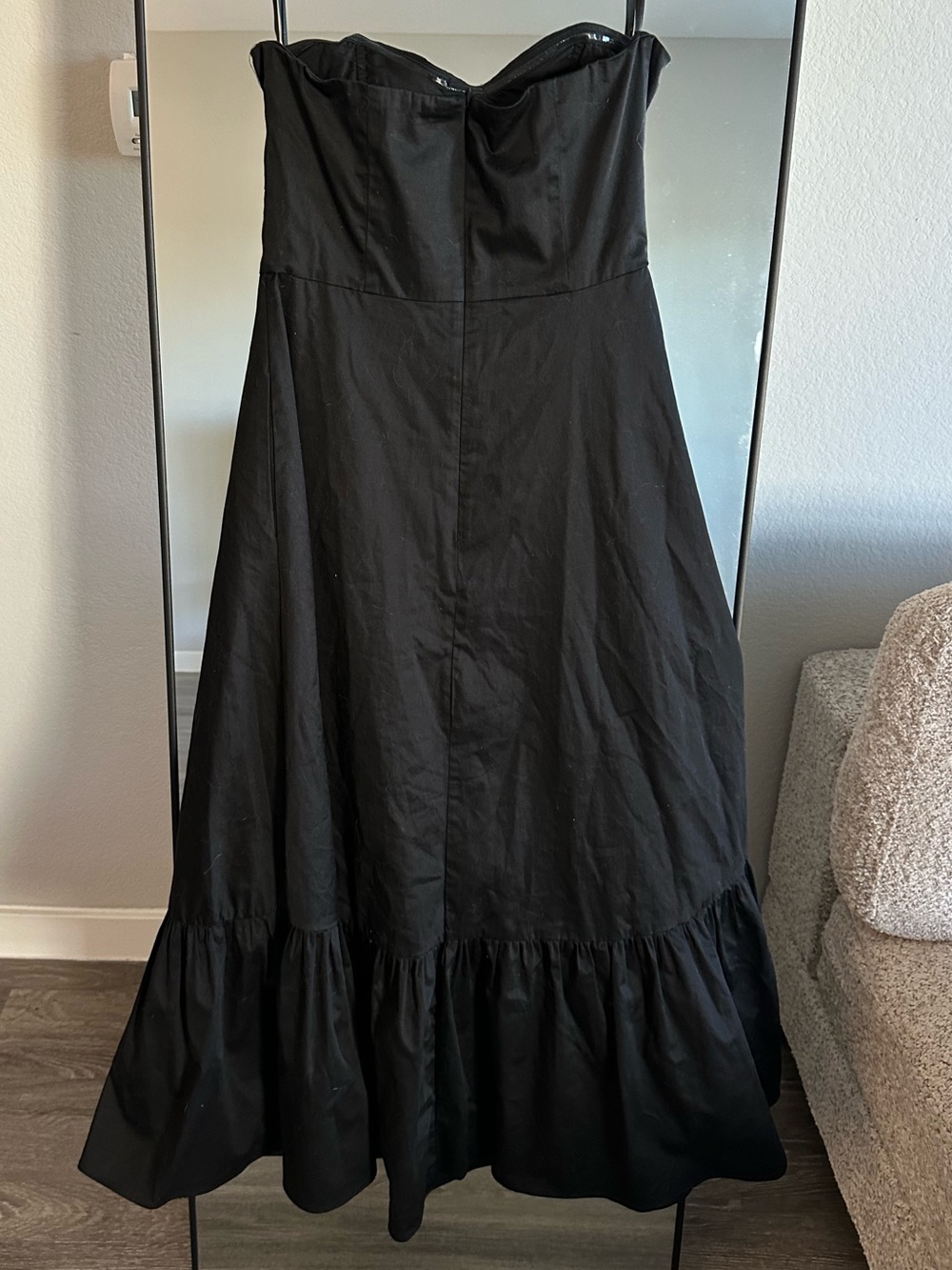 Hutch Black Strapless Dress with Ruffle Hem Size 6 - Picture 3 of 3